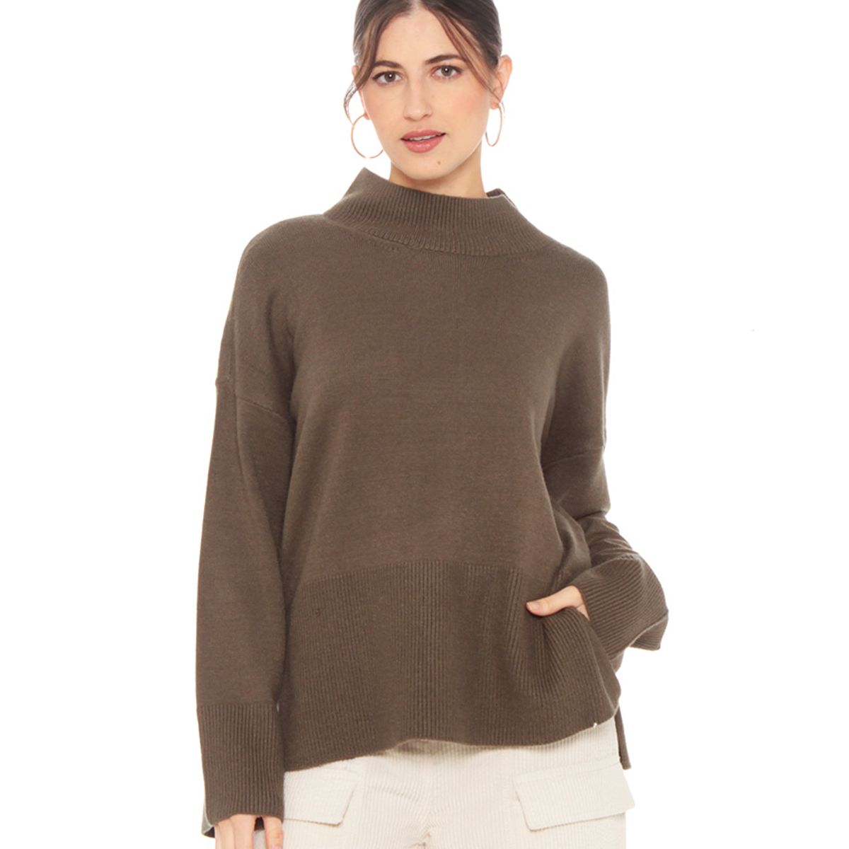 WADOS - SWEATER MANGA LARGA CUELLO ALTO SOLIDO