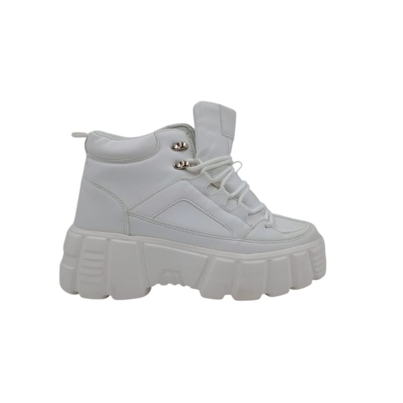 HERIEL - Zapatilla Blanca Plataforma Mujer.