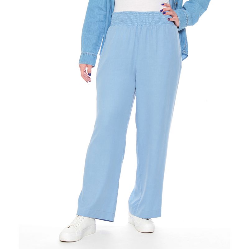 WADOS - PANTALON WIDE PRETINA ELASTICADA TIRO ALTO PRETINA ELASTICA
