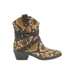 HERIEL - Bota Café Print Texana Mujer
