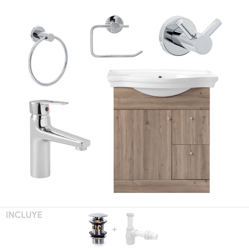 STRETTO - Pack Baño Aragón - Mueble + Grifería + Accesorios