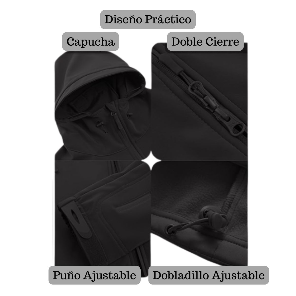 EKOL TACTICA MILITAR - Chaqueta Softshell Tactica Militar Con Capucha Impermeable