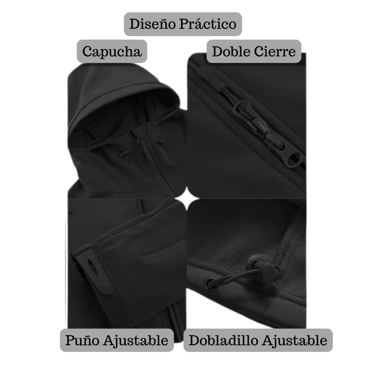 EKOL TACTICA MILITAR - Chaqueta Softshell Tactica Militar Con Capucha Impermeable