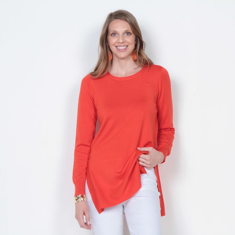 WADOS - SWEATER MANGA LARGA SOLIDO ESCOTE REDONDO.