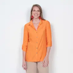 WADOS - BLUSA MANGA 3/4 PLISADA ABOTONADA EN EL DELANTERO