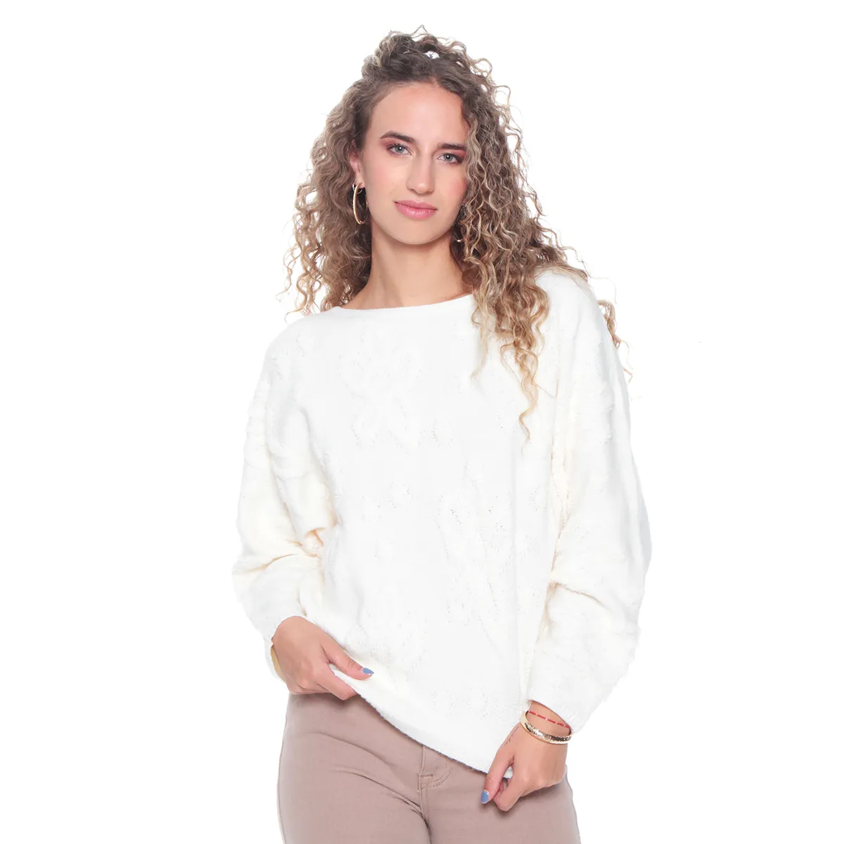 WADOS - SWEATER MANGA LARGA SOLIDO ESCOTE REDONDO