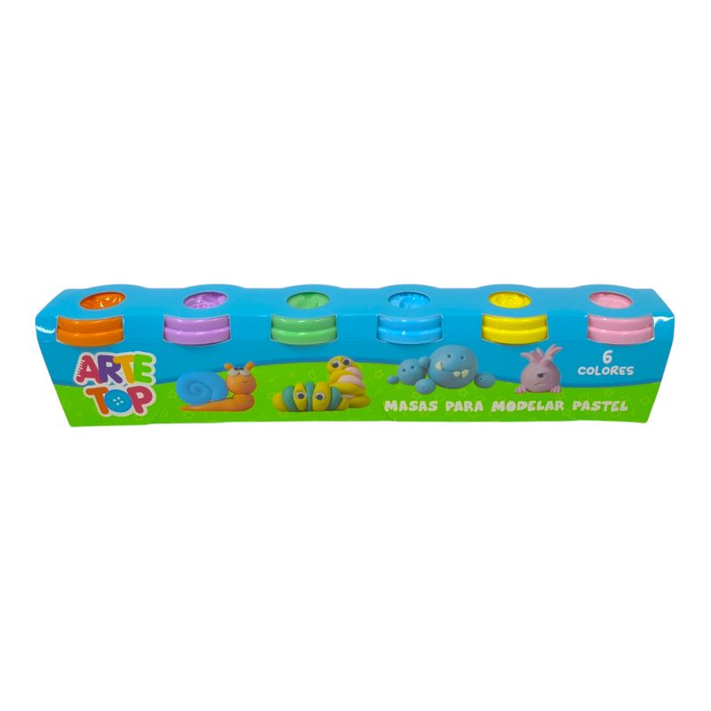 GENERICO - Set 6 masas para modelar y moldes colores Pasteles