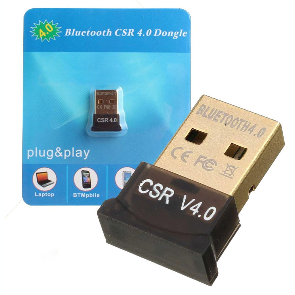 GENERICO - Adaptador Inalambrico Conector Usb Dongle Bluetooth 4.0