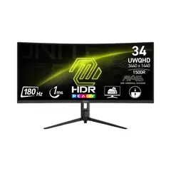 MSI - Monitor Gamer 34” Curvo UWQHD 180Hz 1ms HDR FreeSync