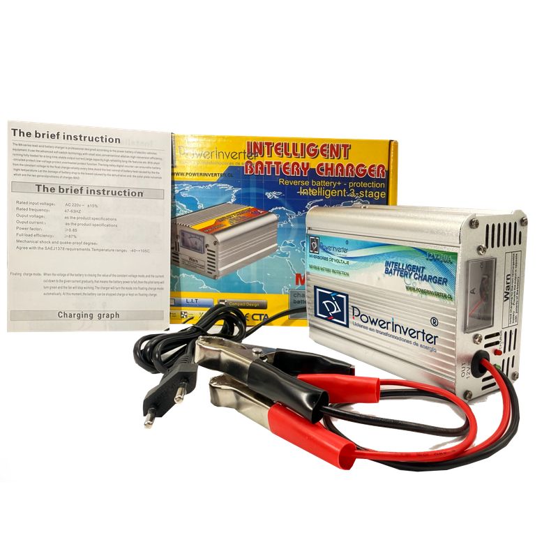 GENERICO - CARGADOR BATERÍA 220VAC 12VDC10A AUTOMÁTICO - ALTA CALIDAD