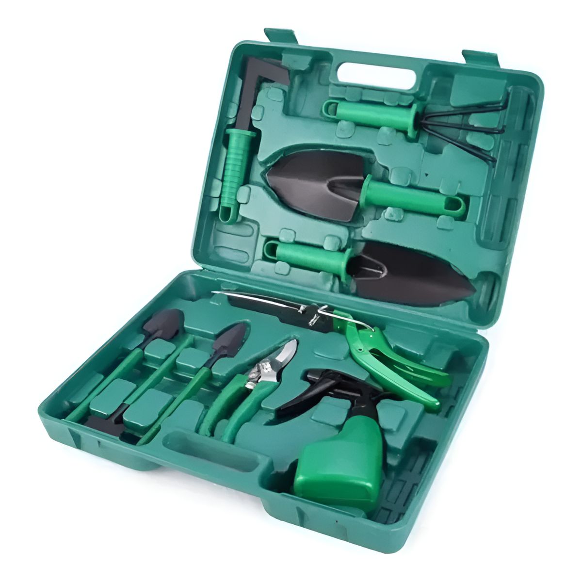 GENERICO - Kit Herramientas Jardinería Acero Rastrillo Tijera Podar