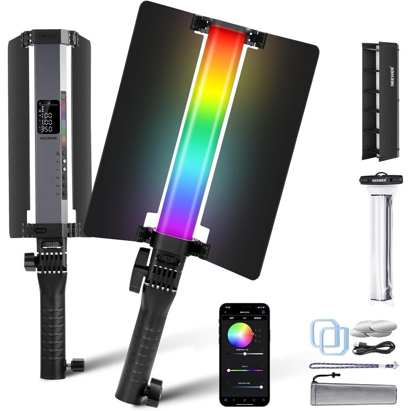 NEEWER - Luz LED RGB Neewer RGB1 con Barndoors y Control APP
