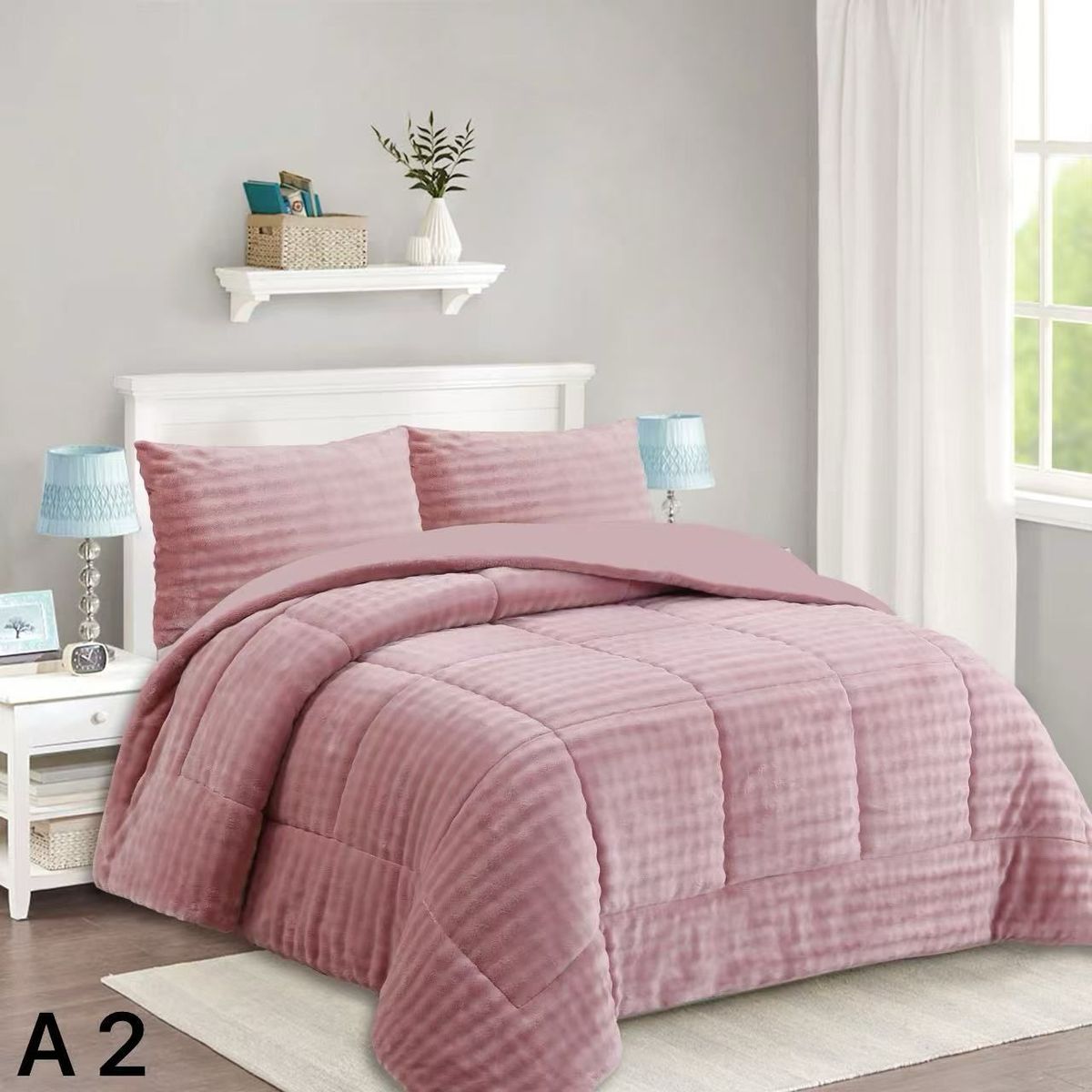 GENERICO - Cobertor Chiporro Texturizado Relieve 2 Plazas - Rosado Puntos A2.