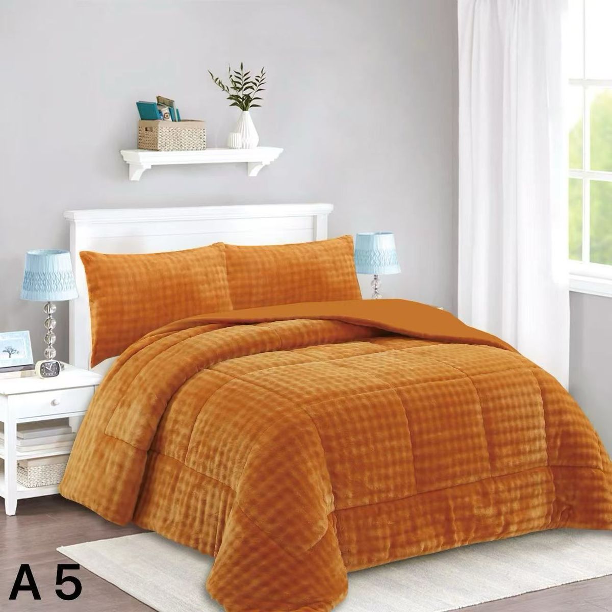 GENERICO - Cobertor Chiporro Texturizado Relieve 2 Plazas - Mostaza Puntos A2