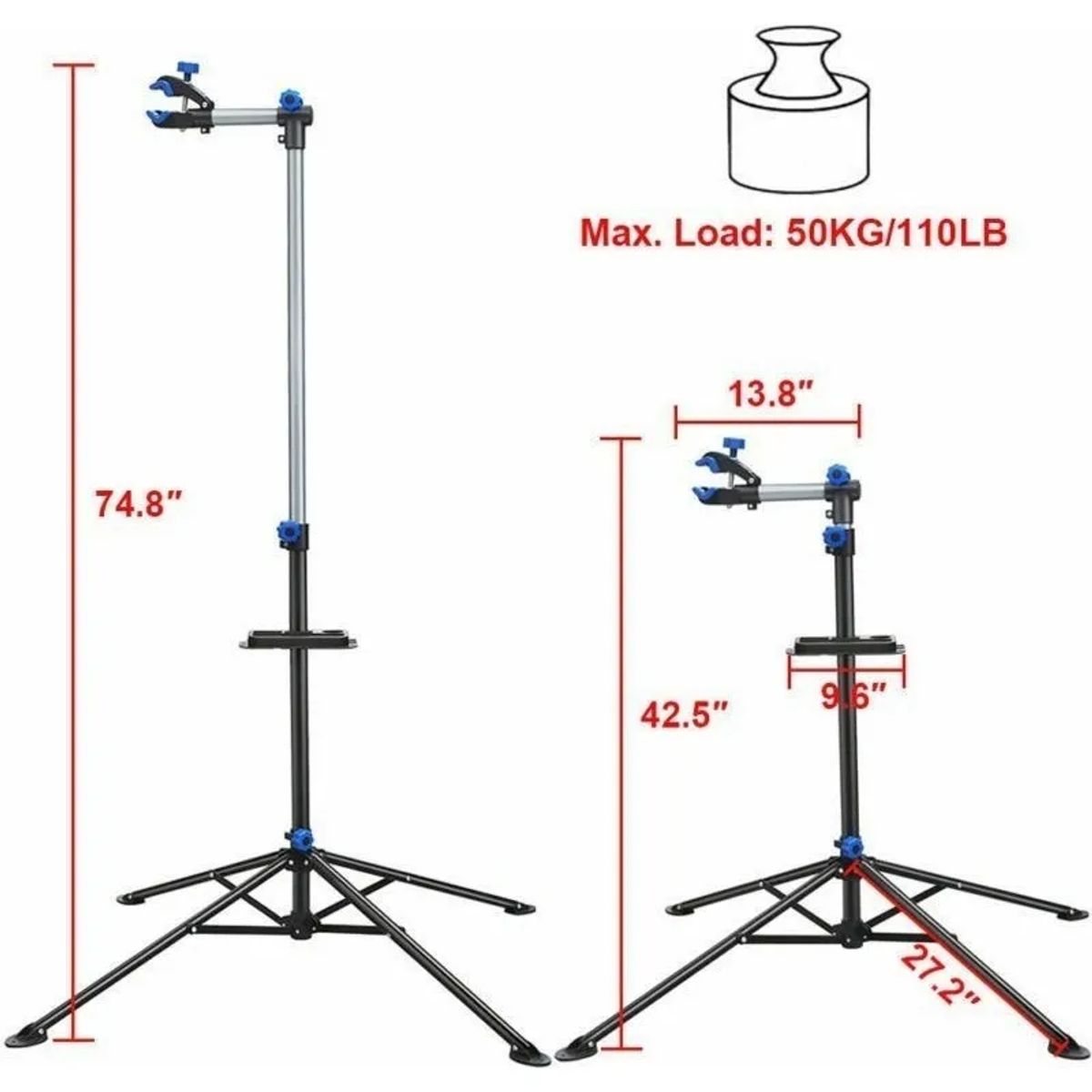 GENERICO - Atril Ajustable Y Plegable Para Mantenimiento Bicicletas