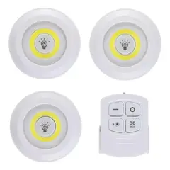 ROZENBERG SPA - Set 3 Luces Led De Emergencia Inalámbricas Control Remoto Blanco