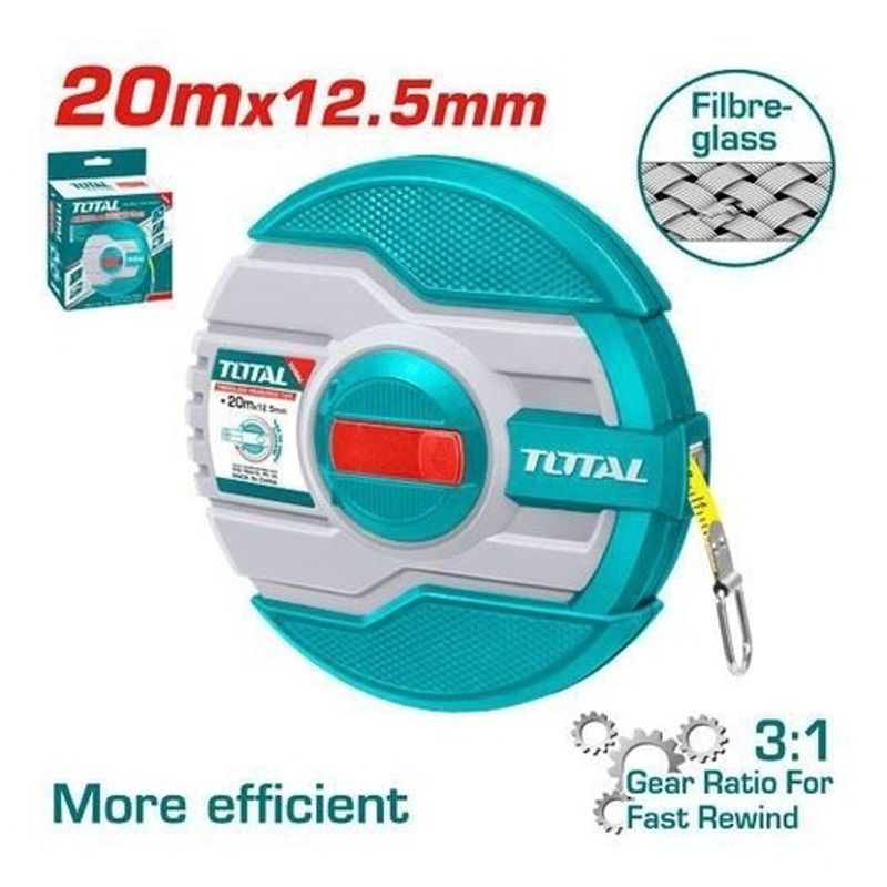 TOTAL - Huincha Medir Fibra De Vidrio 20mts Total Tmtf13206