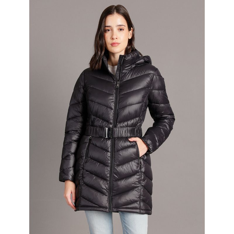 CALVIN KLEIN - Parka Long Coat Negro Calvin Klein
