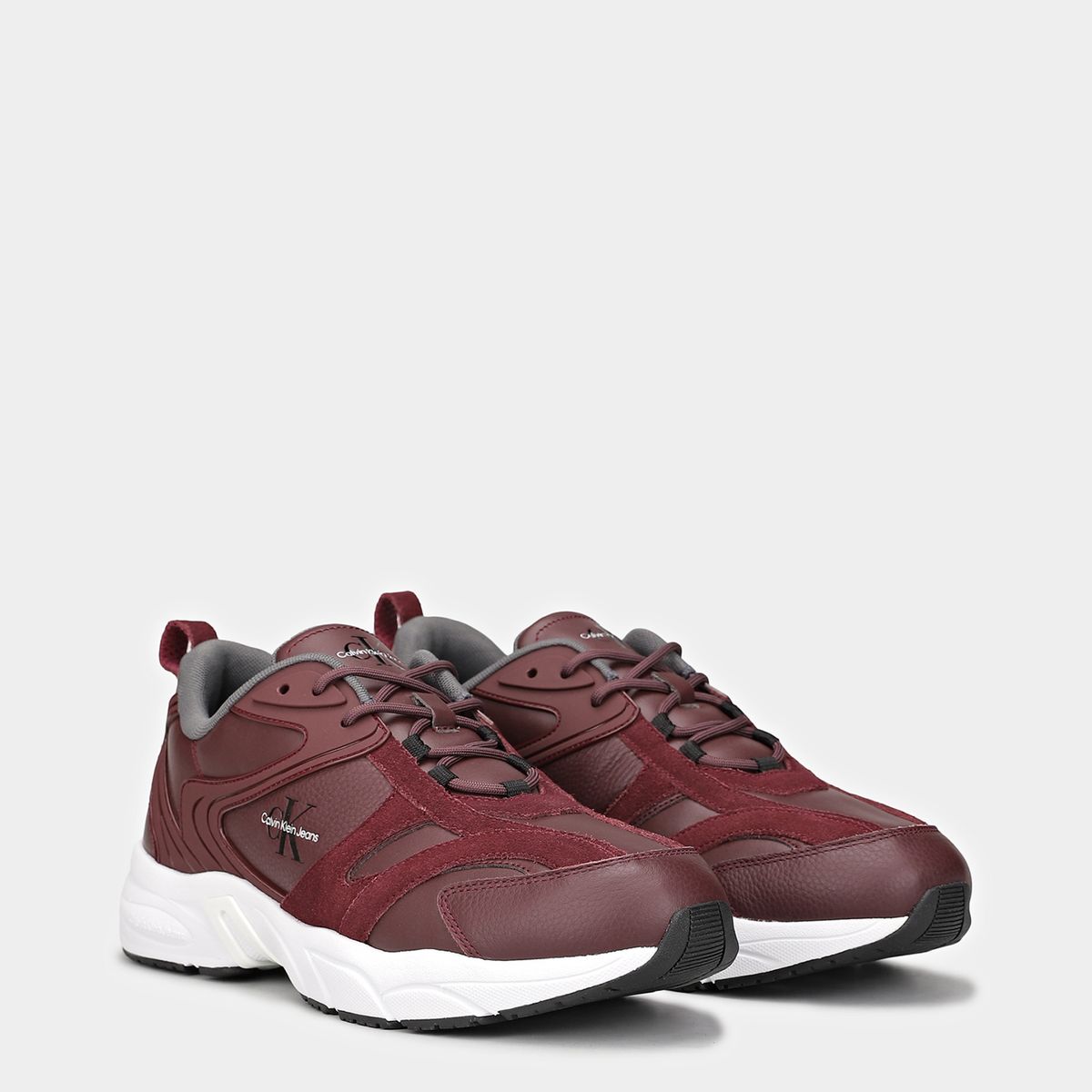 CALVIN KLEIN - Zapatillas Retro Tennis Low Lace Burdeo Calvin Klein