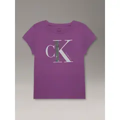 CALVIN KLEIN - Polera Flip Ck Morado