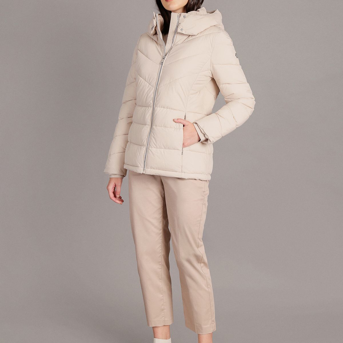 CALVIN KLEIN - Parka Strech Packable Beige Calvin Klein
