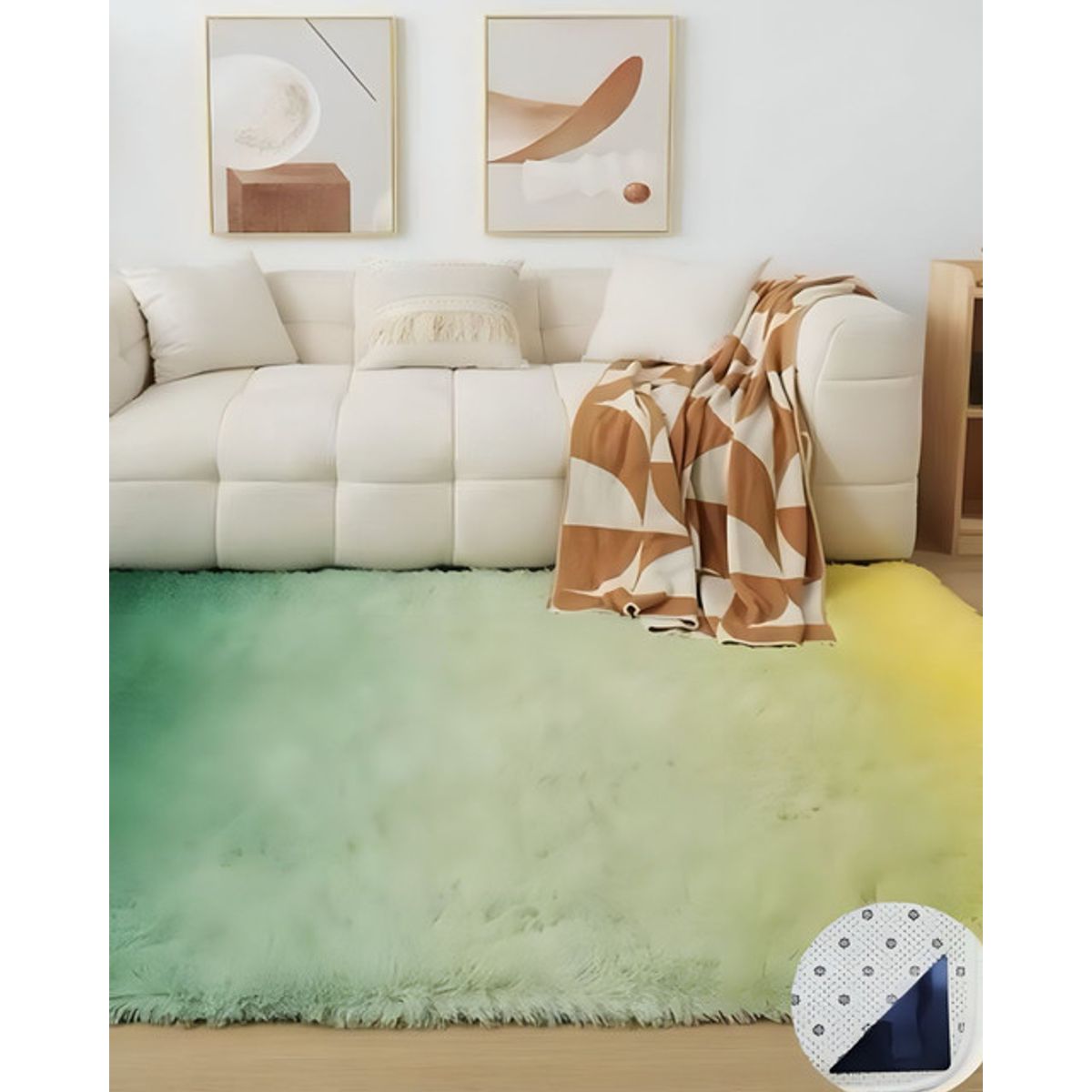 GENERICO - Alfombra Living y Dormitorio Suave 180 x 200 cm Primera Calidad Multicolor