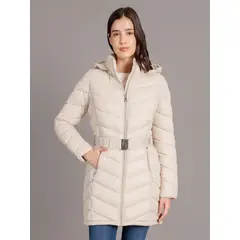 CALVIN KLEIN - Parka Long Coat Beige