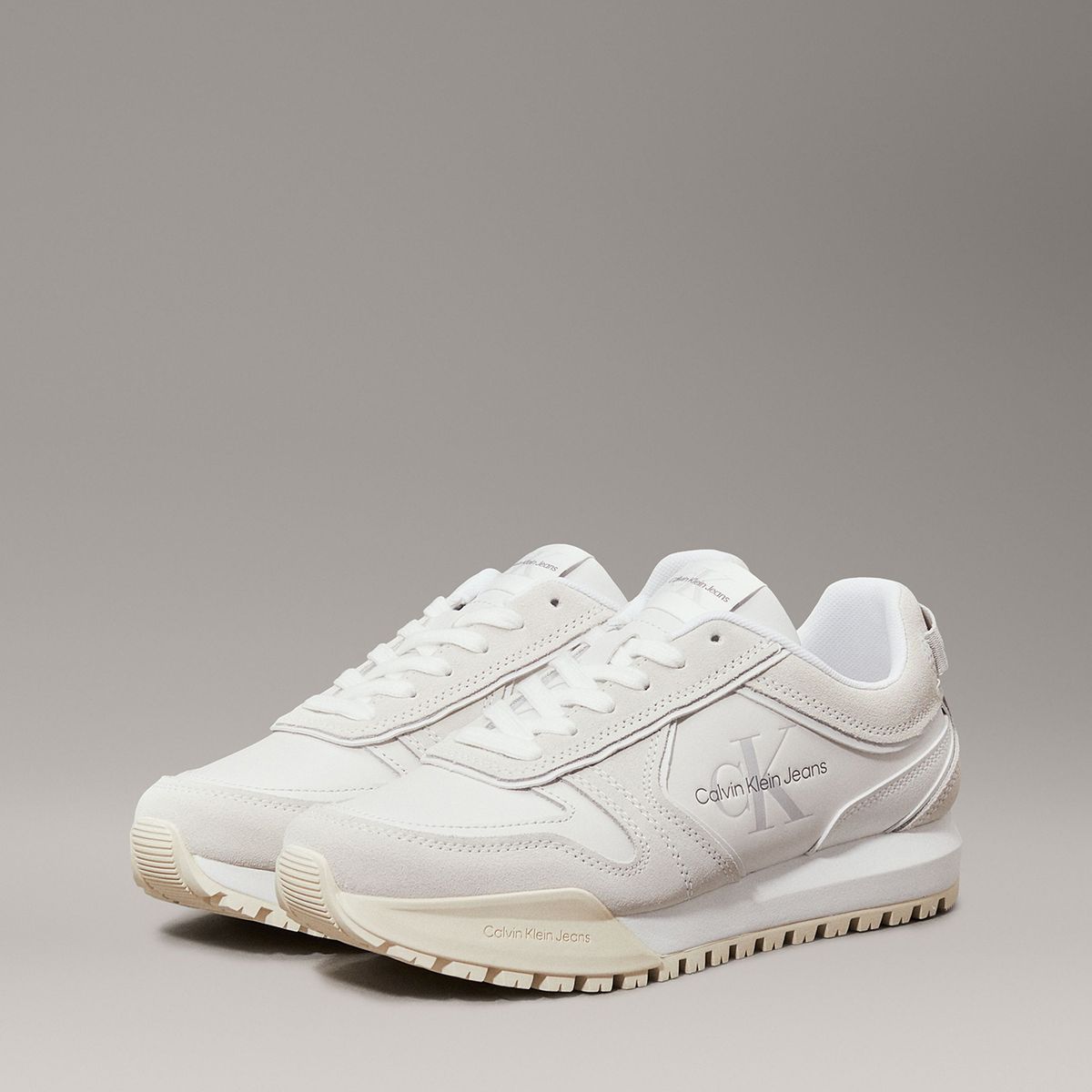 CALVIN KLEIN - Zapatillas Toothy Runner Irregular Lines Blanco Calvin Klein
