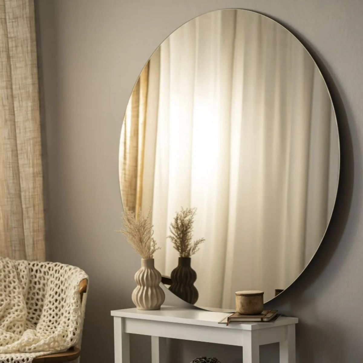 GENERICO - Espejo Redondo 100CM Sin Marco Taller Sin Fronteras