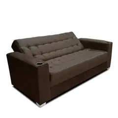 GENERICO - Sofa Cama Color marron Con porta Vasos