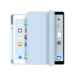 GENERICO - Fundas De iPad Con Porta Lápiz Para iPad Air 4/5 - Air 11 - Celeste.