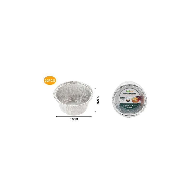 GENERICO - BANDEJA ALUMINIO REDONDA 8X3CM 20PCS