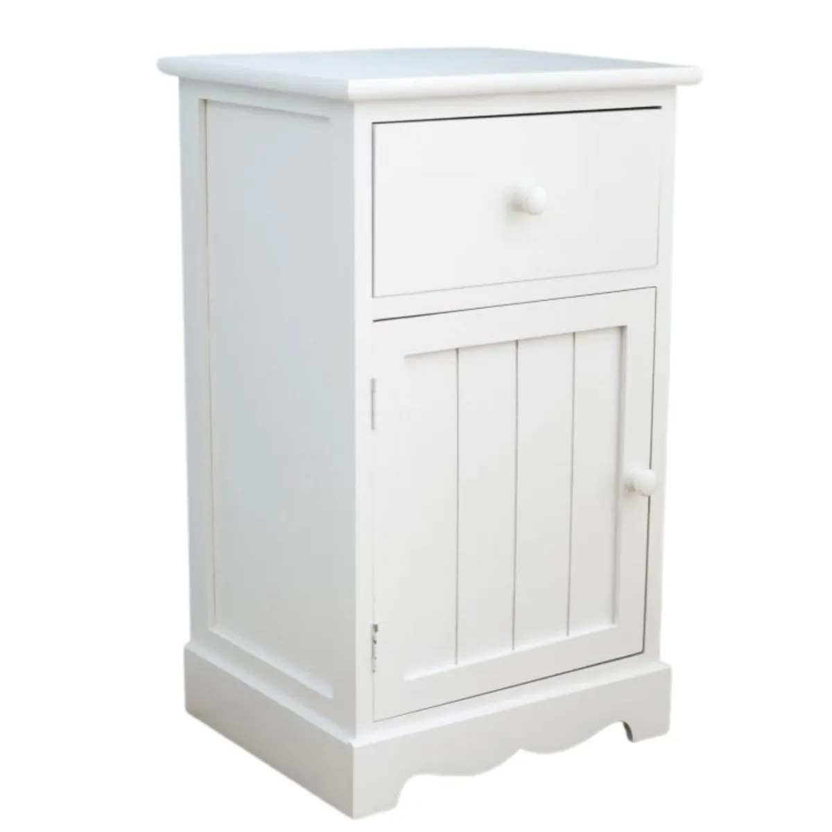 ITAHOME - SET 2 VELADORES LIBRERO RENACEN 1 PUERTA 1 CAJON BLANCO