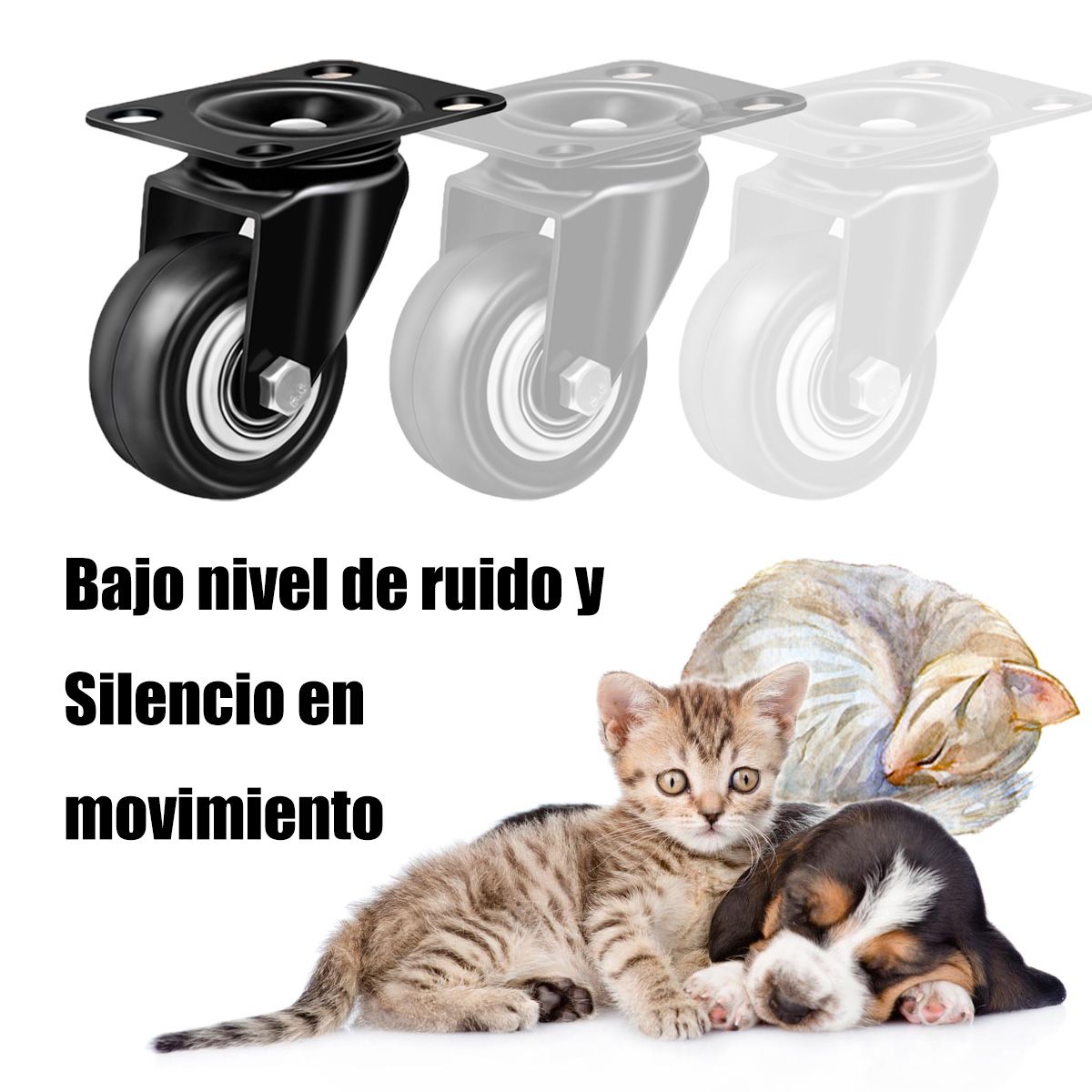 EINICIO - 4xSe Adapta A Ruedas Universales Silenciosas De 15 Pulgadas