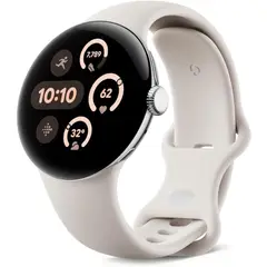 GOOGLE - Pixel Watch 3 45mm Bluetooth - Polished Silver/Porcelain