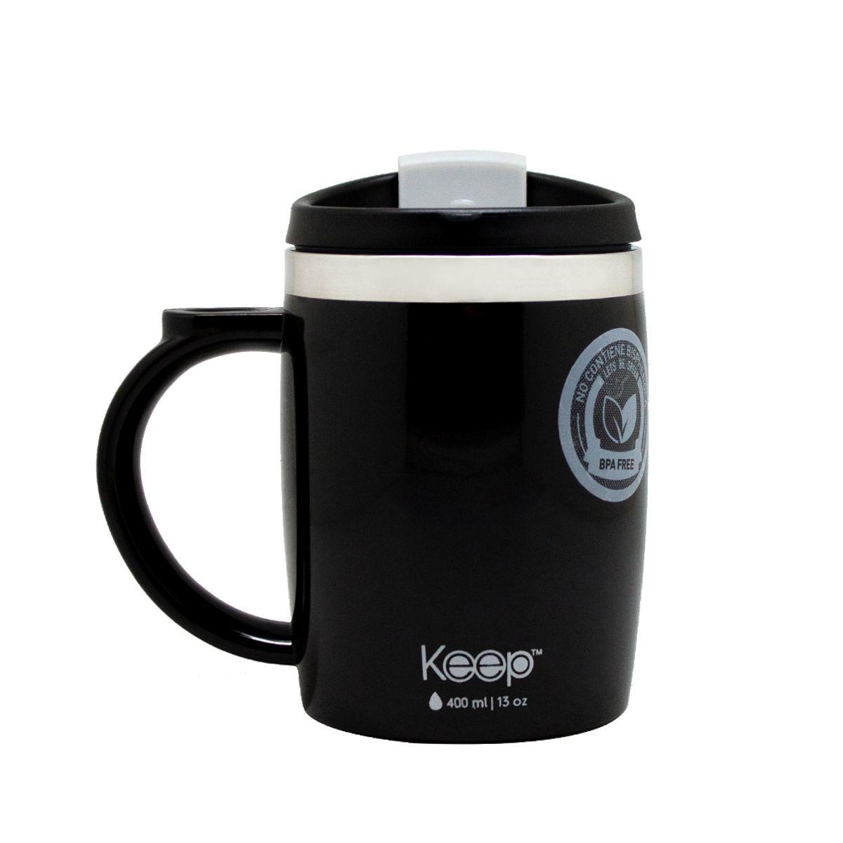 KEEP - Mug Termo Colores 400ml keep -NEGRO