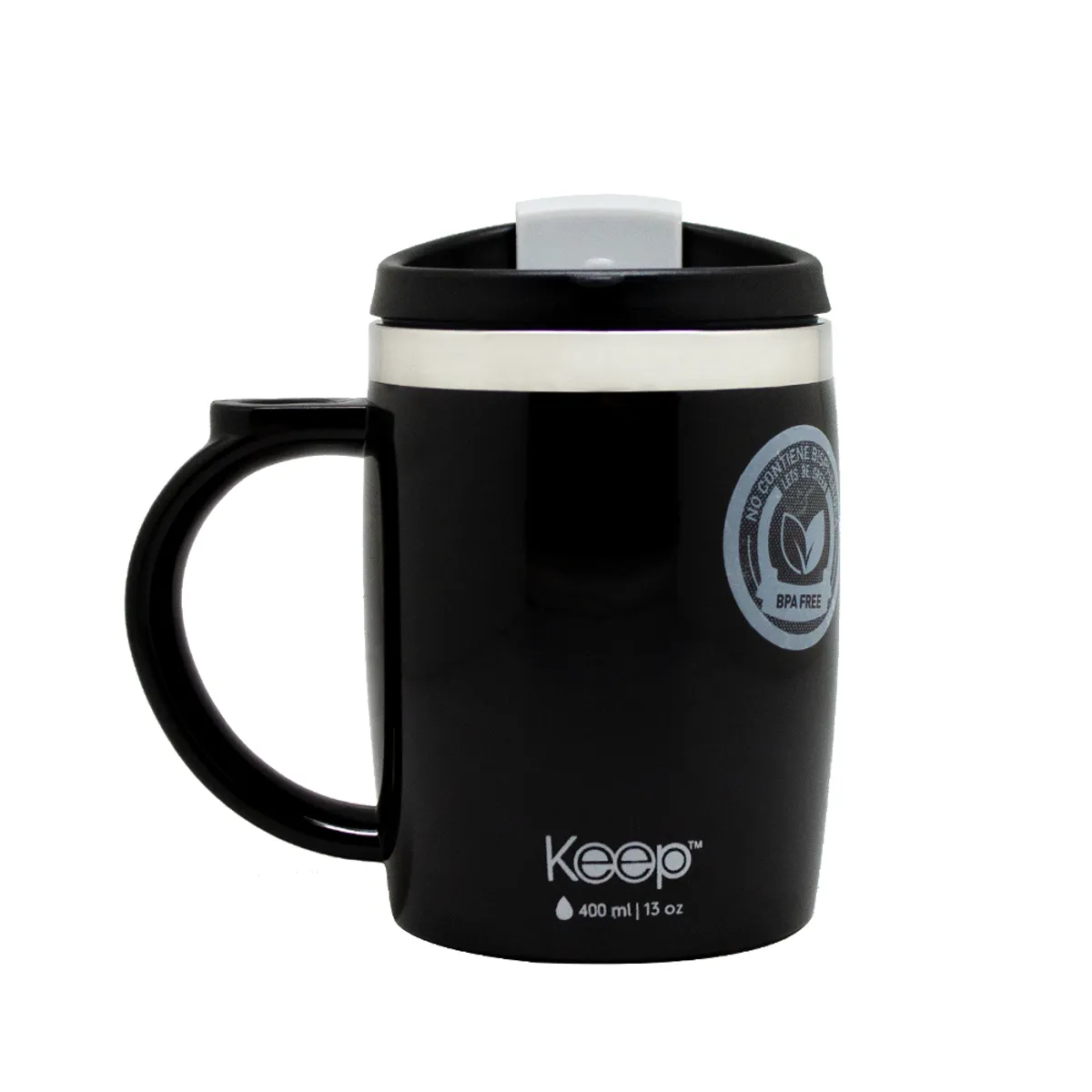 KEEP - Mug Termo Colores 400ml keep -NEGRO