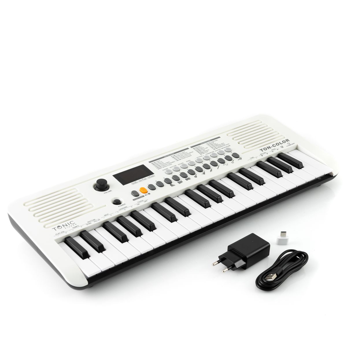 TONIC PIANOS - Teclado Musical Piano 37 Notas Ton-Color White Tonic