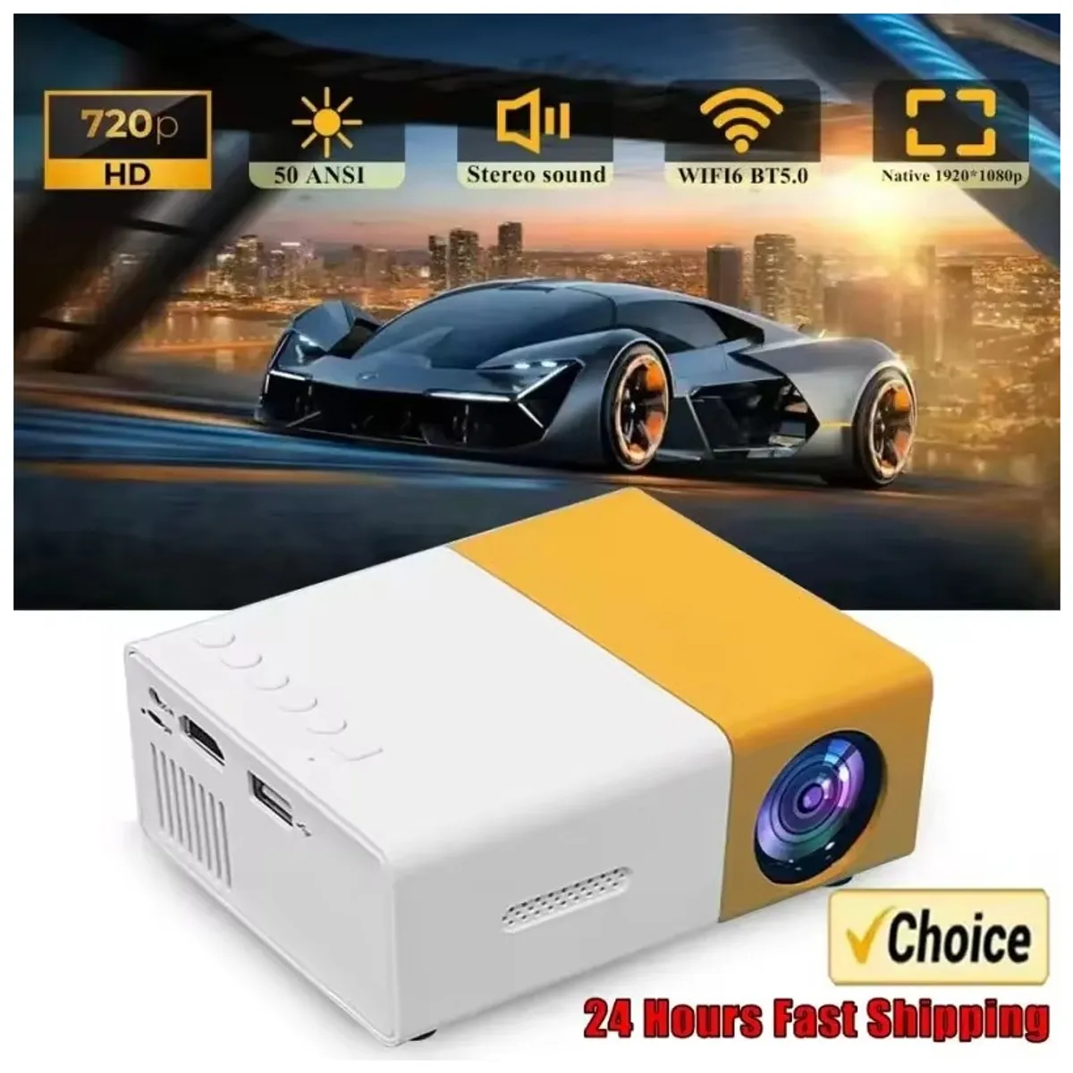 CORRERREY - Proyector Portátil Con Control Remoto Hd