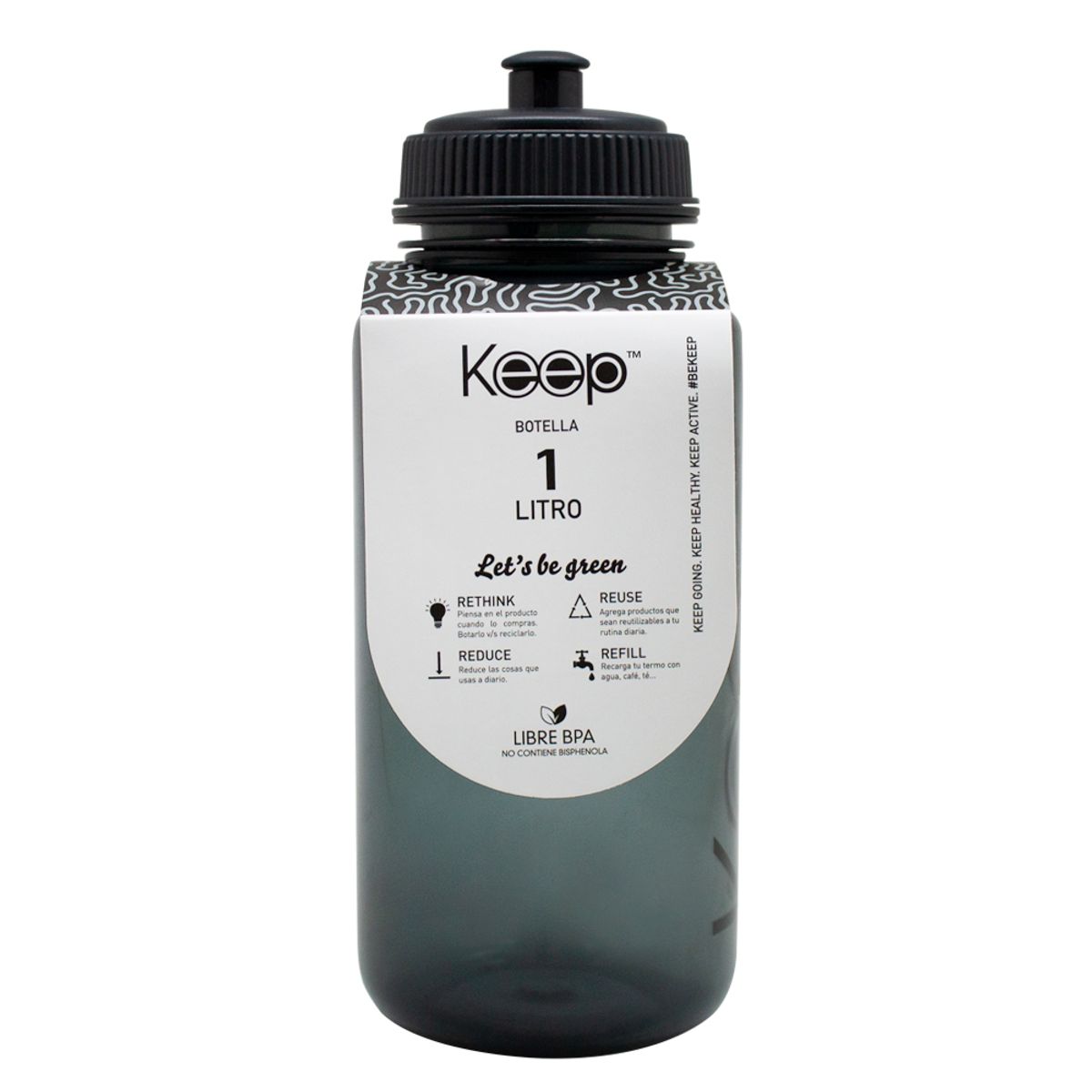 KEEP - Botella 1L keep -NEGRO