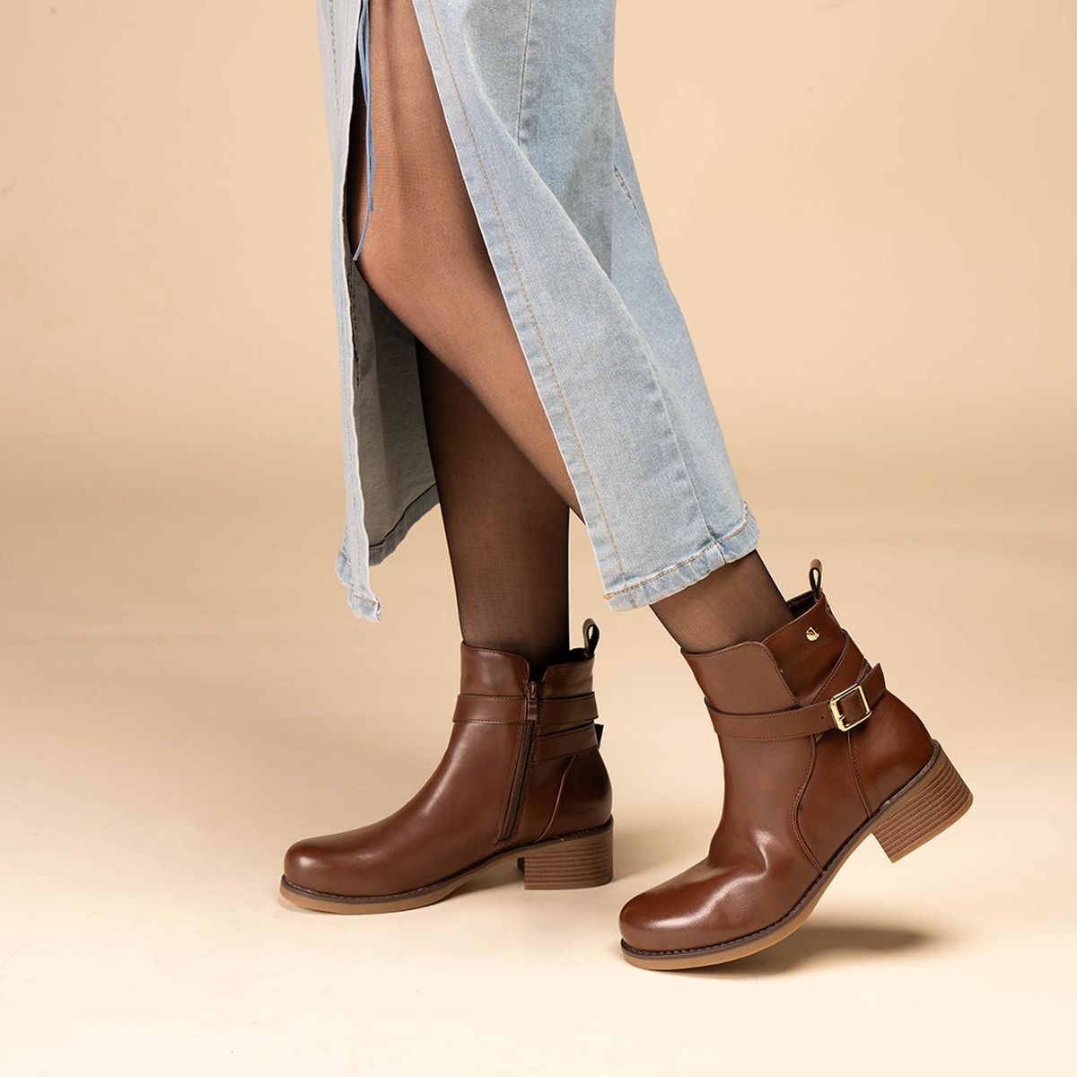 CHINITOWN - Botín Casual Mujer Camel Nosihle Chinitown