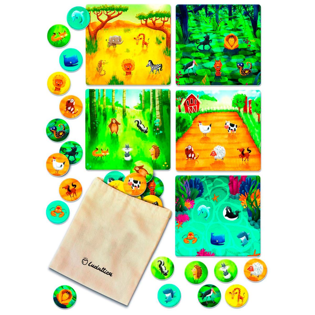 LUDATTICA - Juegos Familiares Bingo de Animales Ludattica