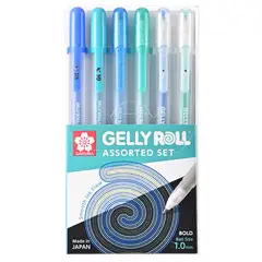 SAKURA - Lapiz Gel Gelly Roll Azules y Verdes