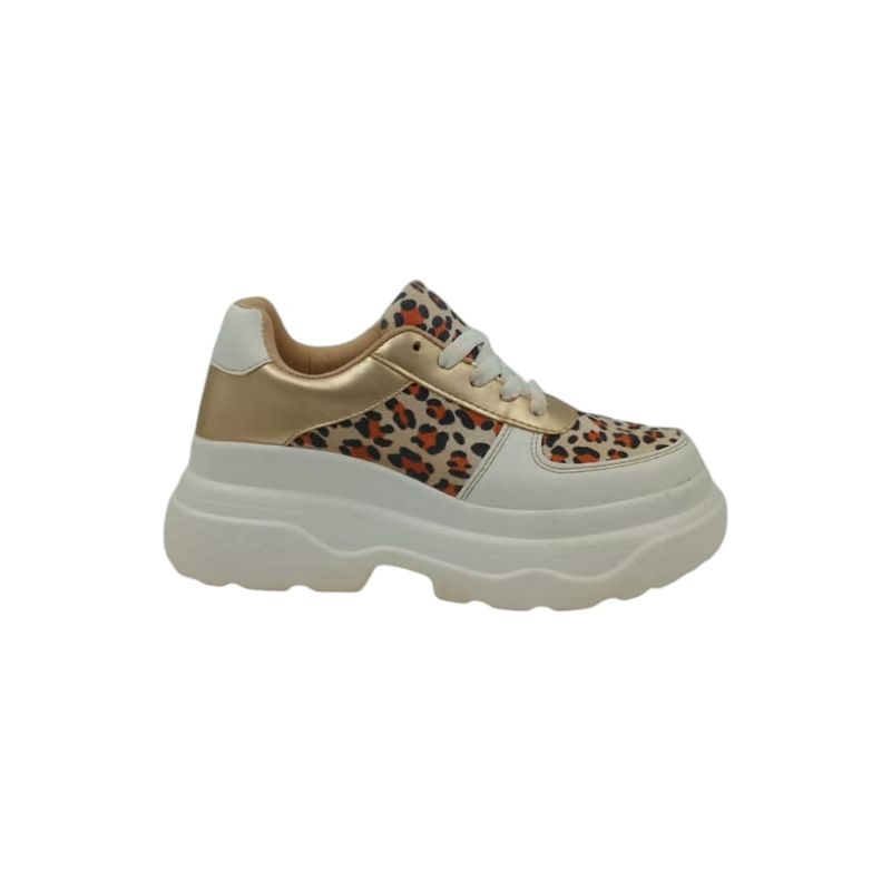 HERIEL - Zapatilla Blanca Plataforma Mujer.