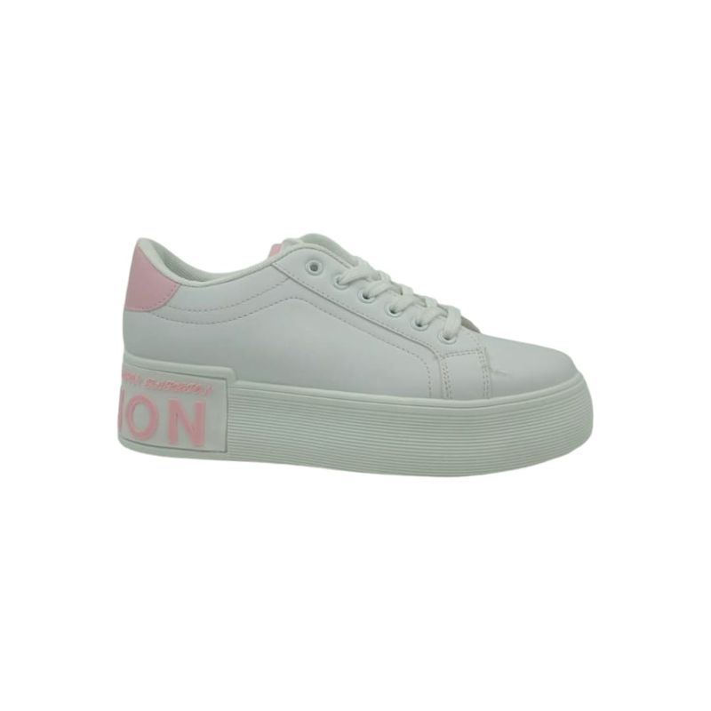 HERIEL - Zapatilla Blanca Plataforma Mujer.