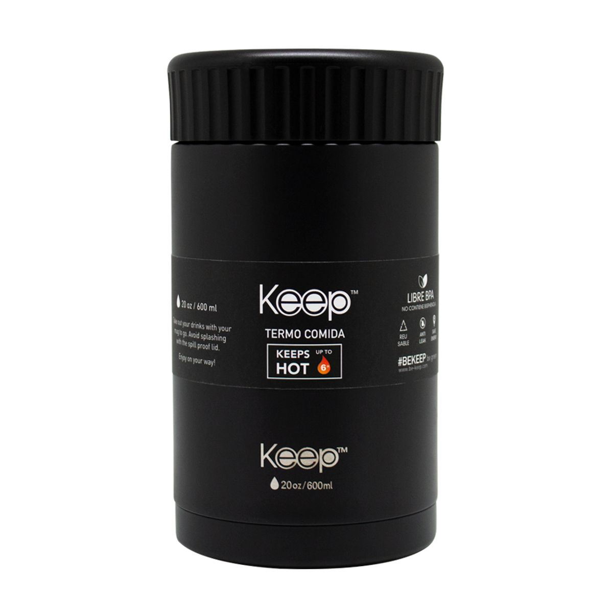 KEEP - Termo Comida Colores 0.6L keep -NEGRO
