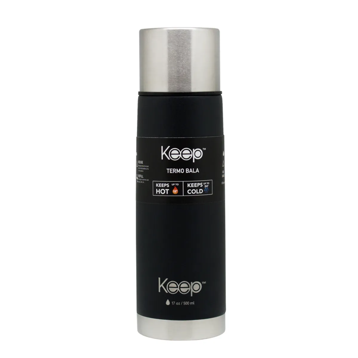 KEEP - Termo Bala 0.5L Rubber keep NEGRO