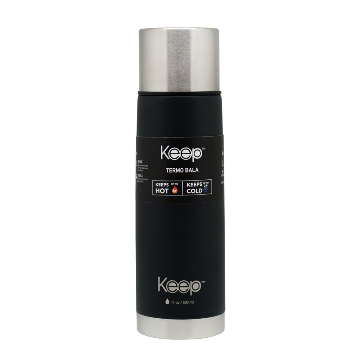 KEEP - Termo Bala 0.5L Rubber keep NEGRO