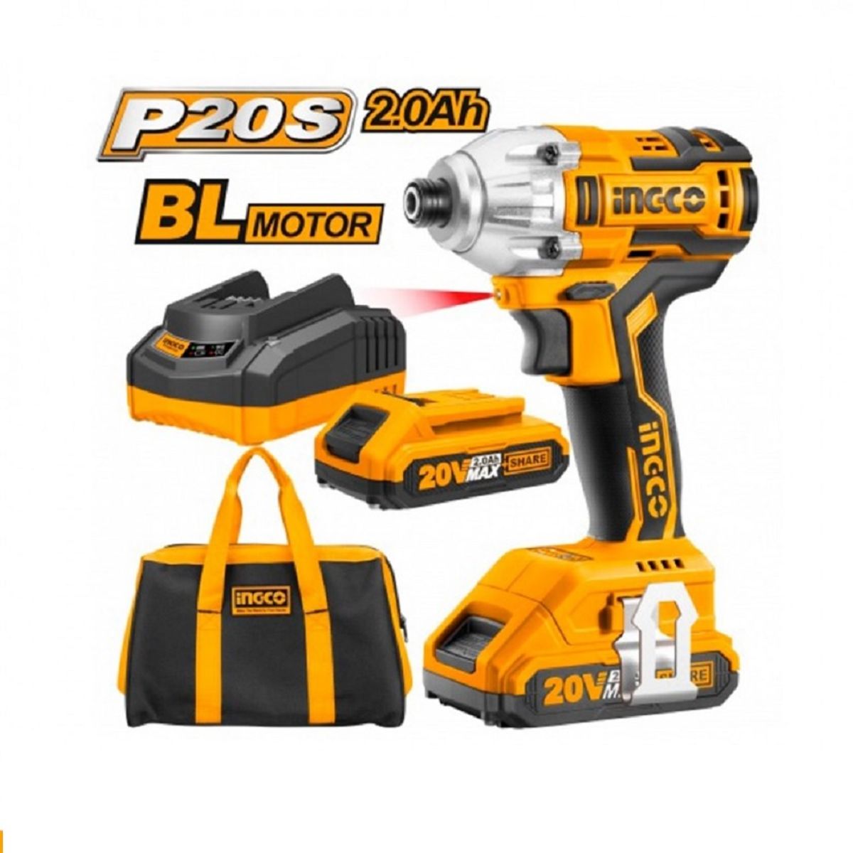 INGCO - ATORNILLADOR DE IMPACTO INALAMBRICO 20V INGCO CIRLI2002.