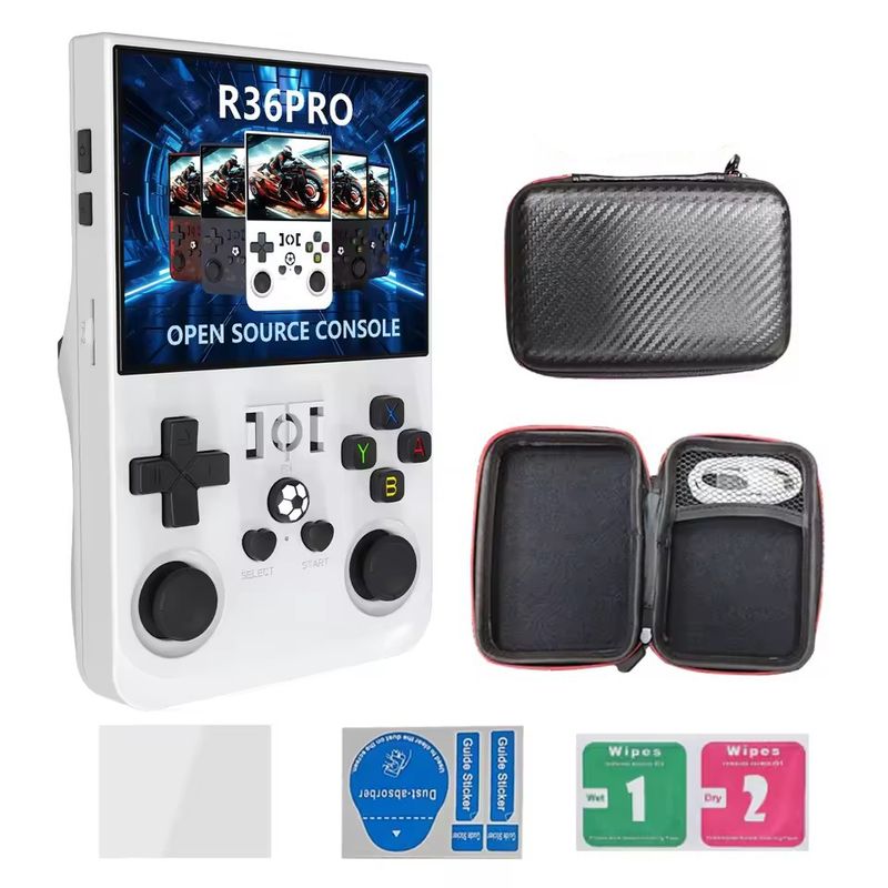 CORRERREY - Consola de videojuegos portátil Retro R36 PRO de sistema Linux